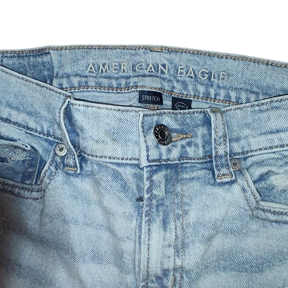 American Eagle Super High-rise Ankle StraightDistressed Denim Blue Jeans Size 00 - Picture 8 of 11